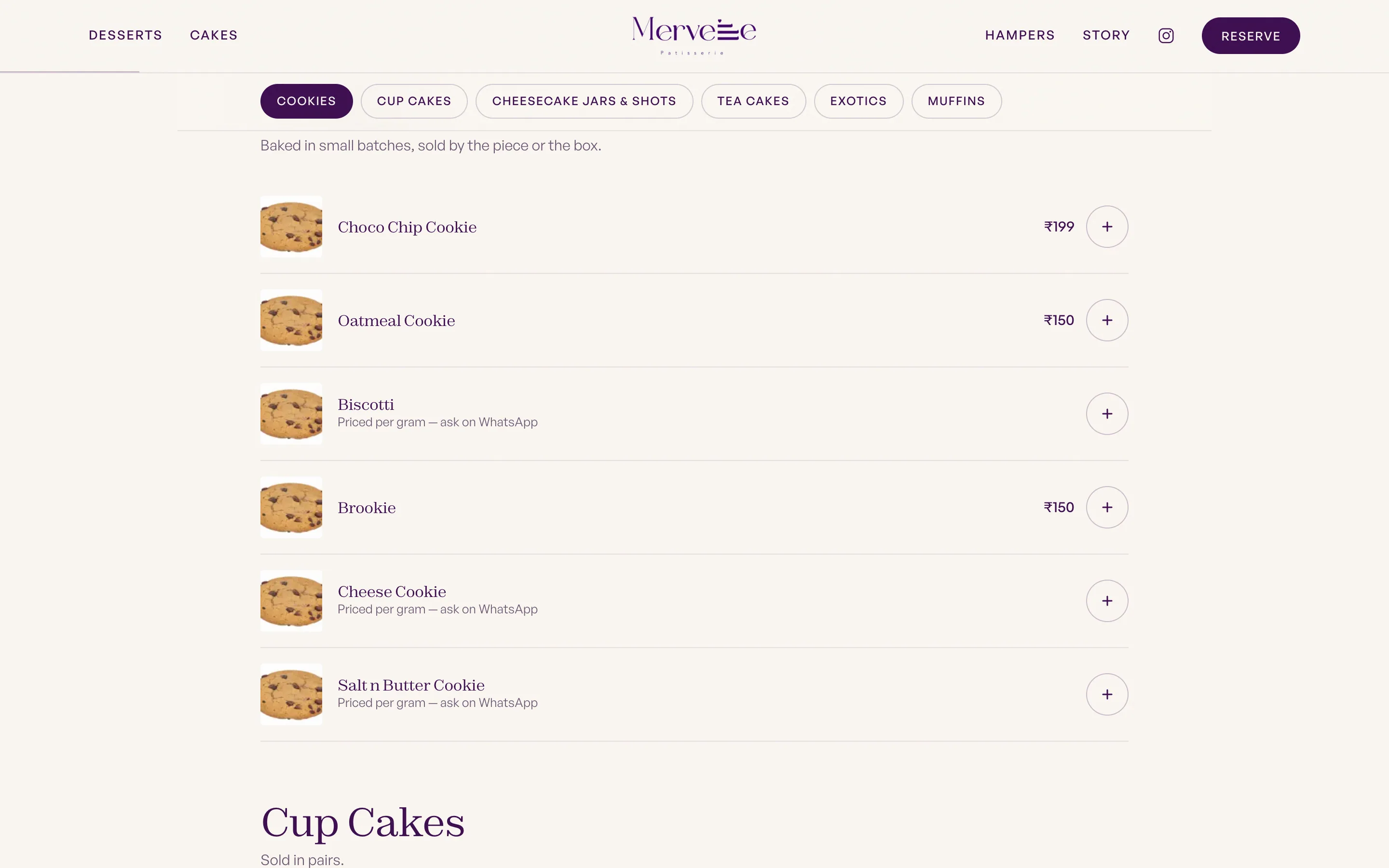 Merveille Pâtisserie — The menu, by category