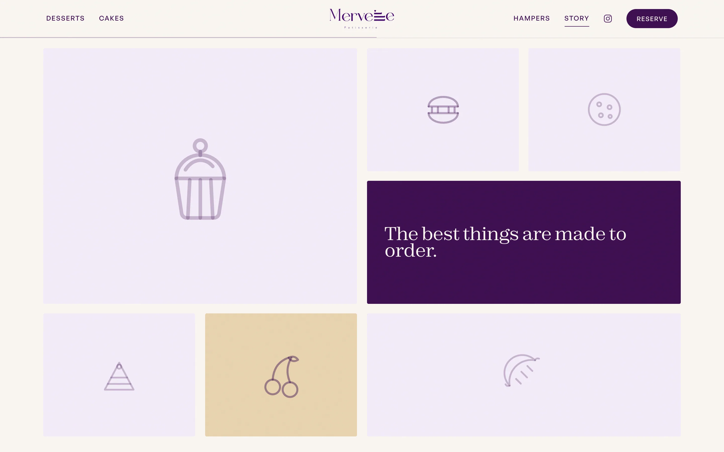 Merveille Pâtisserie — Menu as a tiled grid